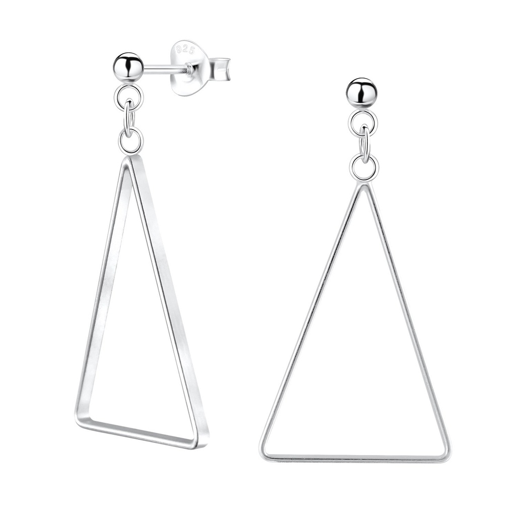 Silver Geometric Stud Earrings
