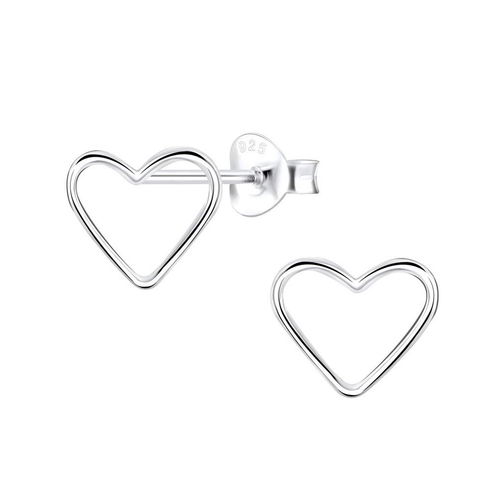 Puces d'oreilles cœur en argent