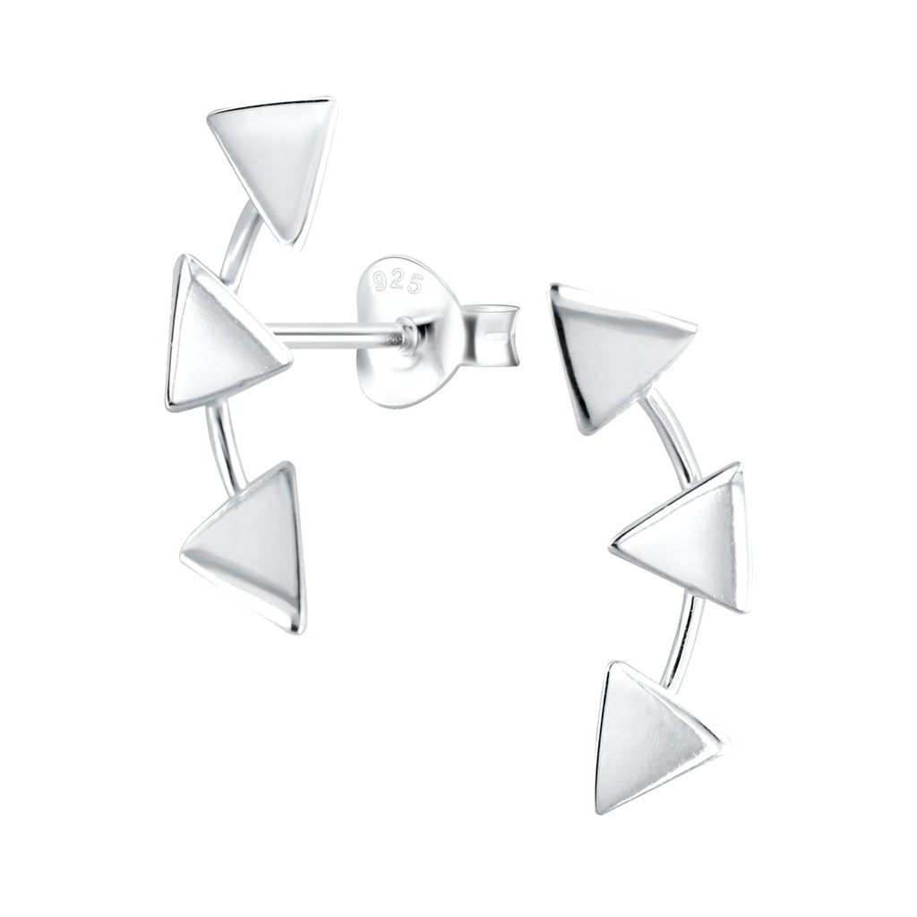 Puces d'oreilles triangle en argent