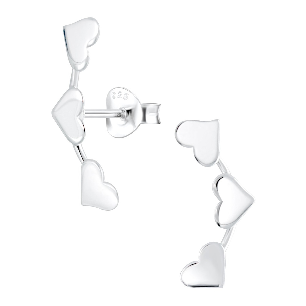 [10003192] Silver Heart Stud Earrings