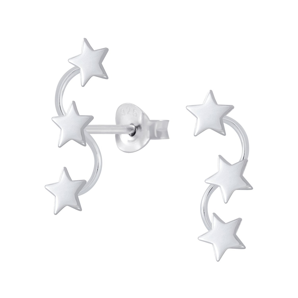 Silver Star Stud Earrings