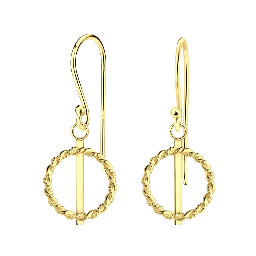 Boucles d'oreilles cercle torsadées en argent
