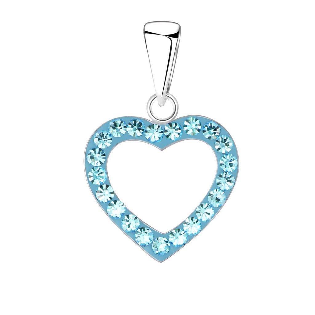 [10003179] Pendentif en argent cristal cœur (Aqua Bohemica)
