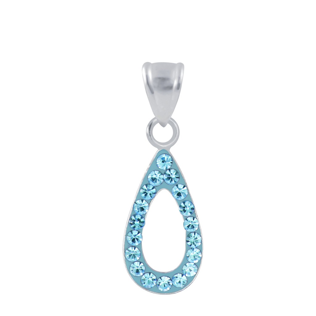 Pendentif goutte en argent cristal