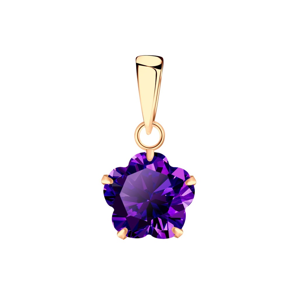 Pendentif en argent zircon fleur 8 mm