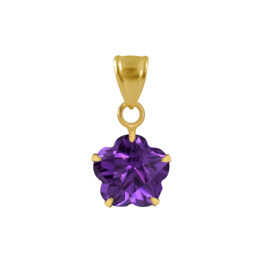 8mm Silver Flower Cubic Zirconia Pendant