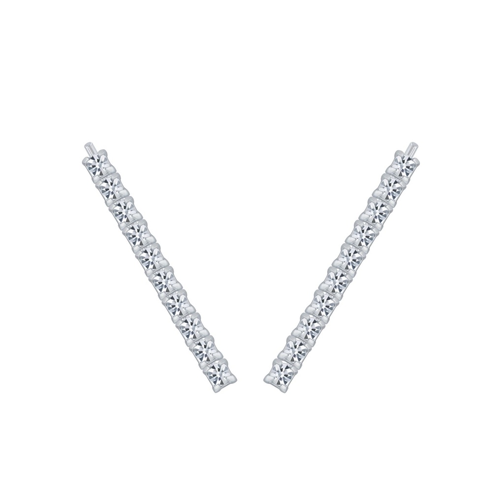 Grimpeurs d'oreille ligne en argent cristal