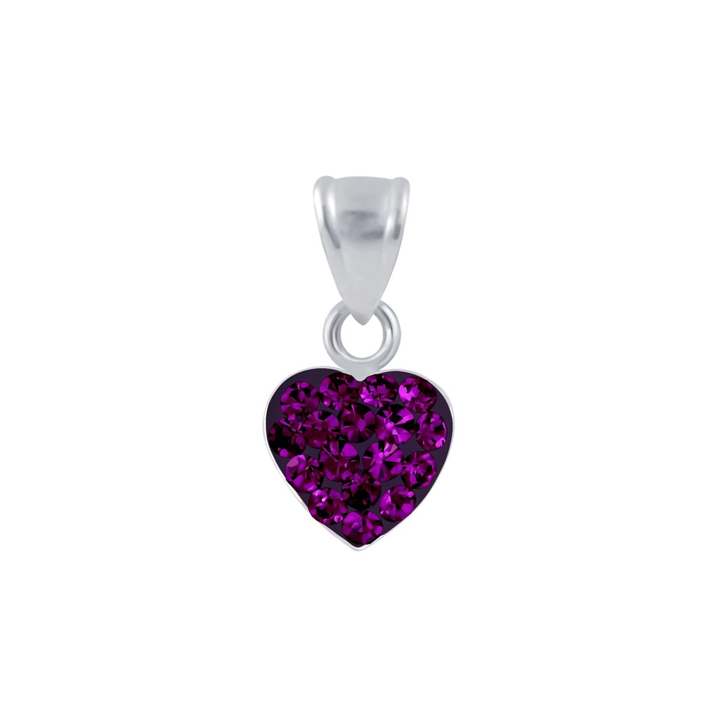 Silver Crystal Heart Pendant