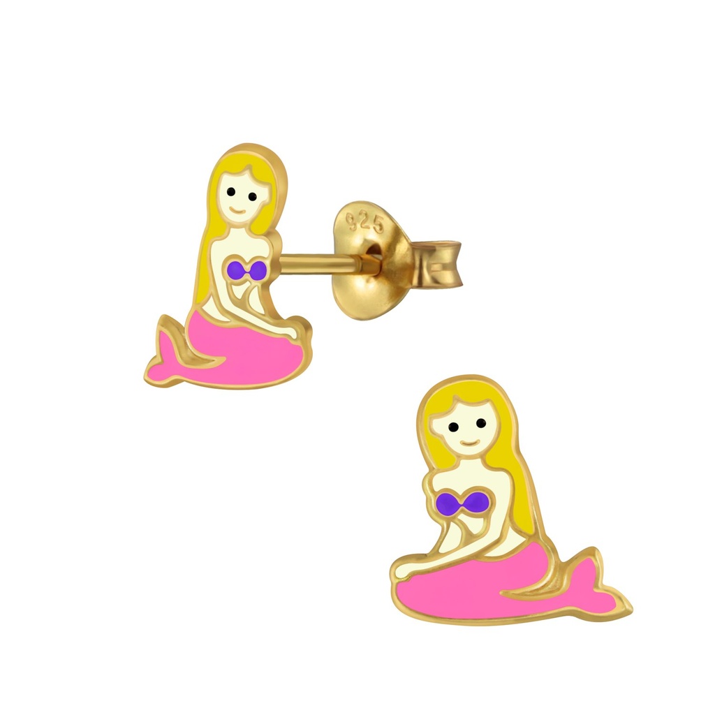 Silver Mermaid Stud Earrings