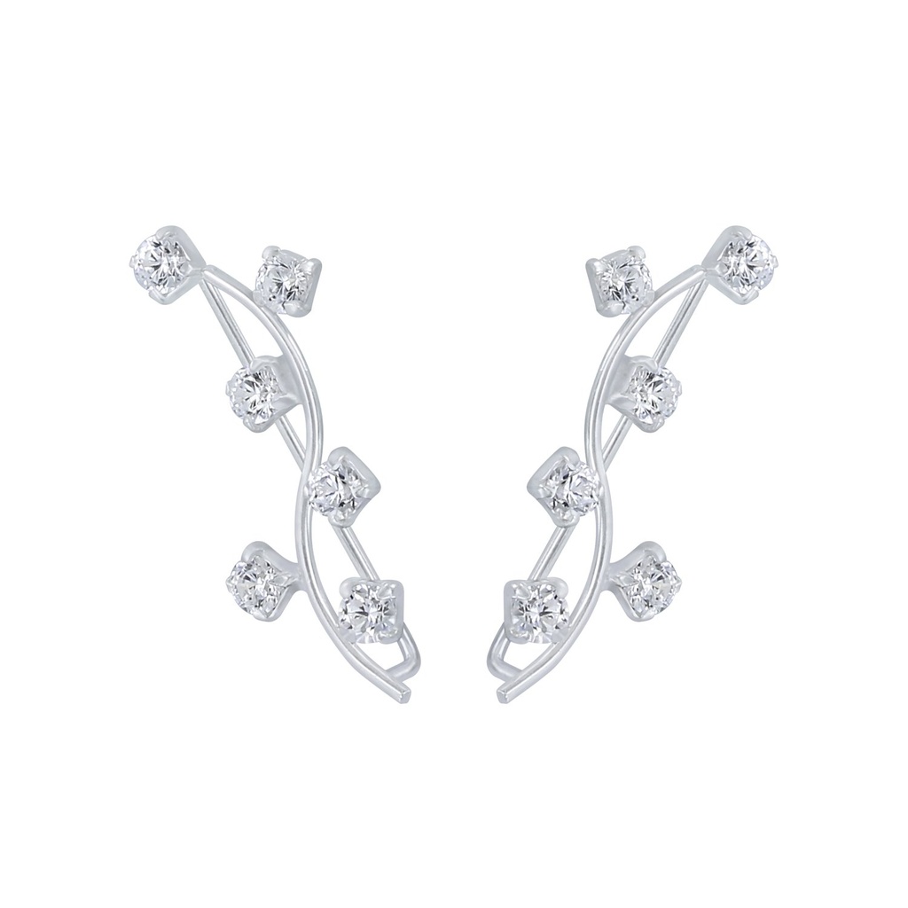 Grimpeurs d'oreille courbés en argent zircon