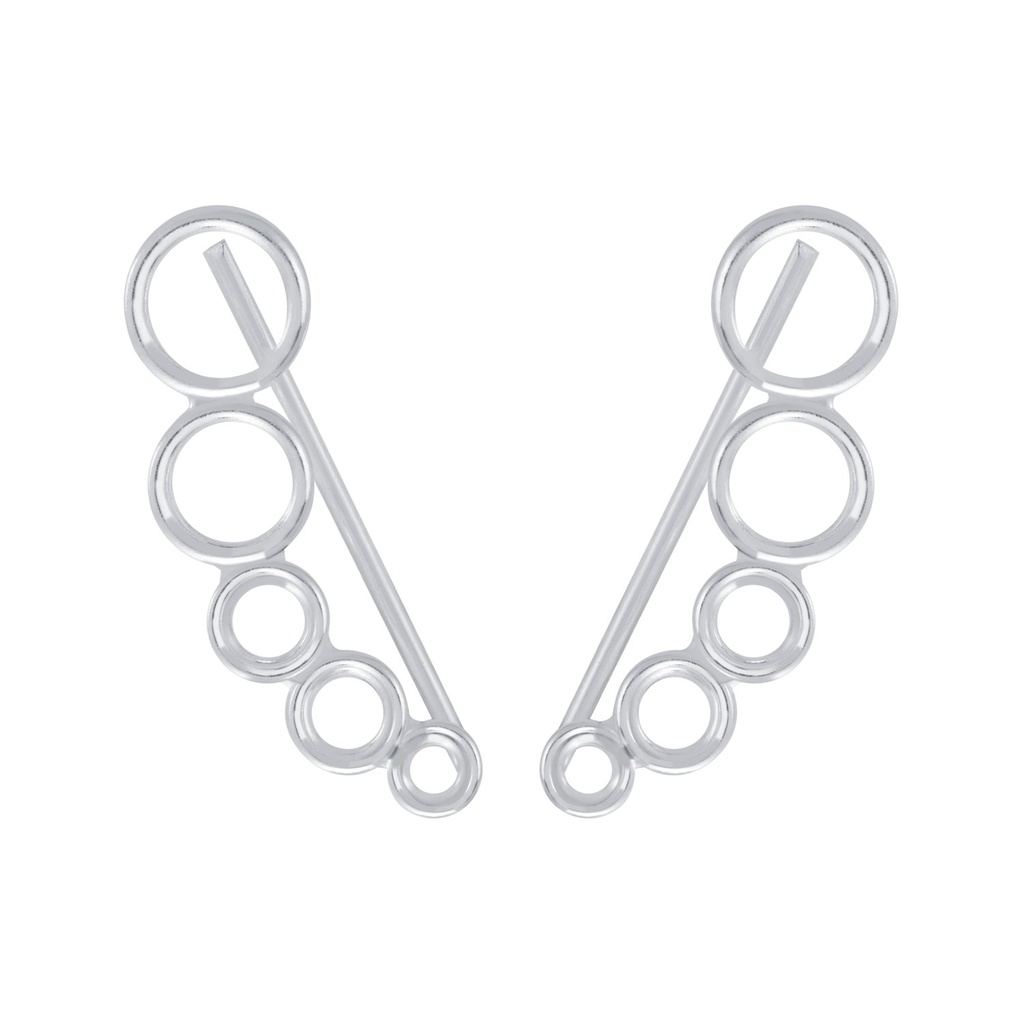 [10003002] Silver Circle Ear Climbers