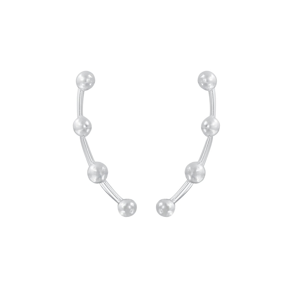 [10003000] Silver Ball Ear Climbers