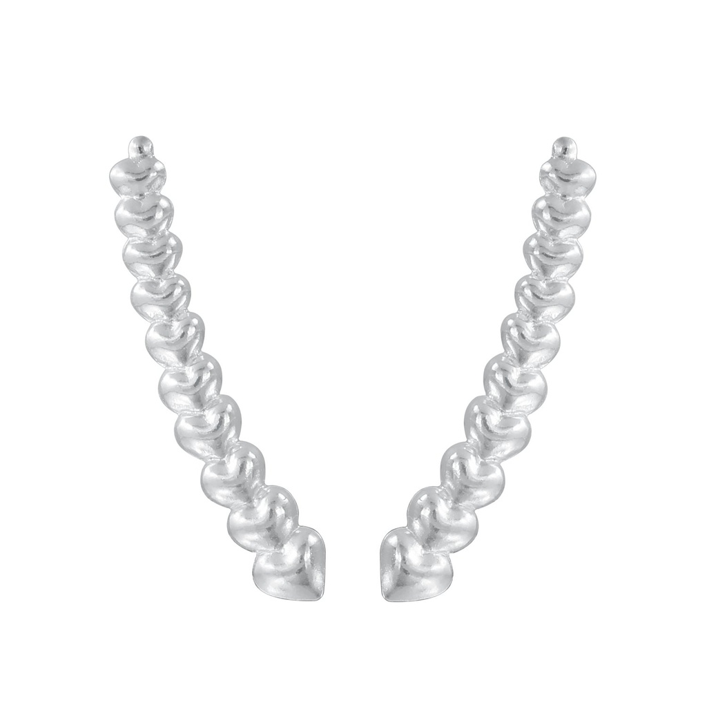Grimpeurs d'oreille cœur en argent