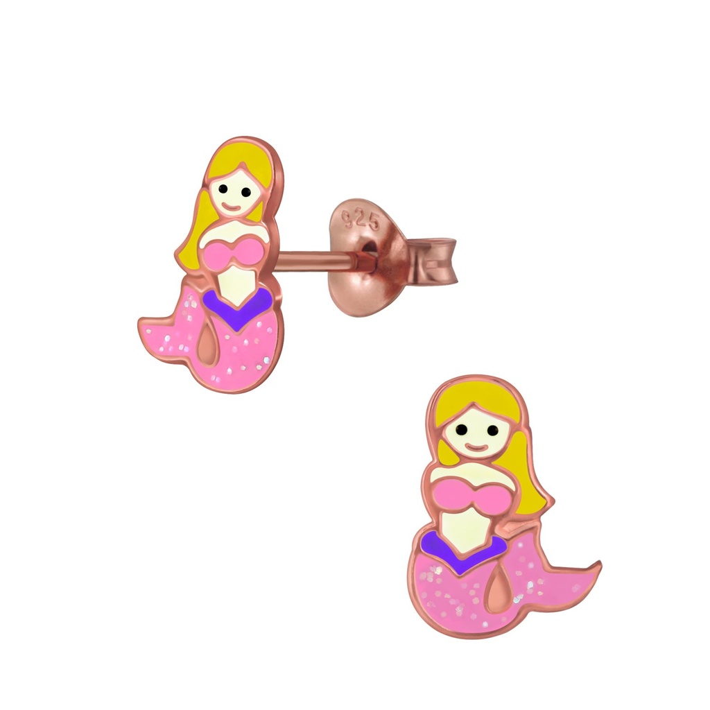 Puces d'oreilles sirène en argent