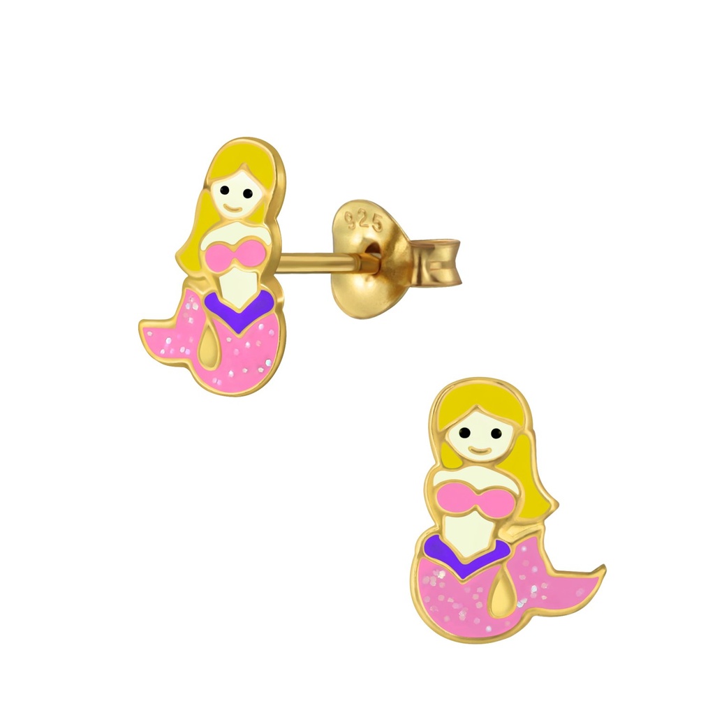[10002985] Silver Mermaid Stud Earrings