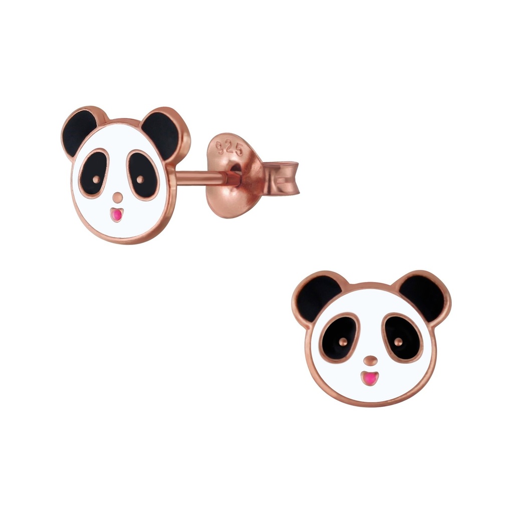 Puces d'oreilles panda en argent