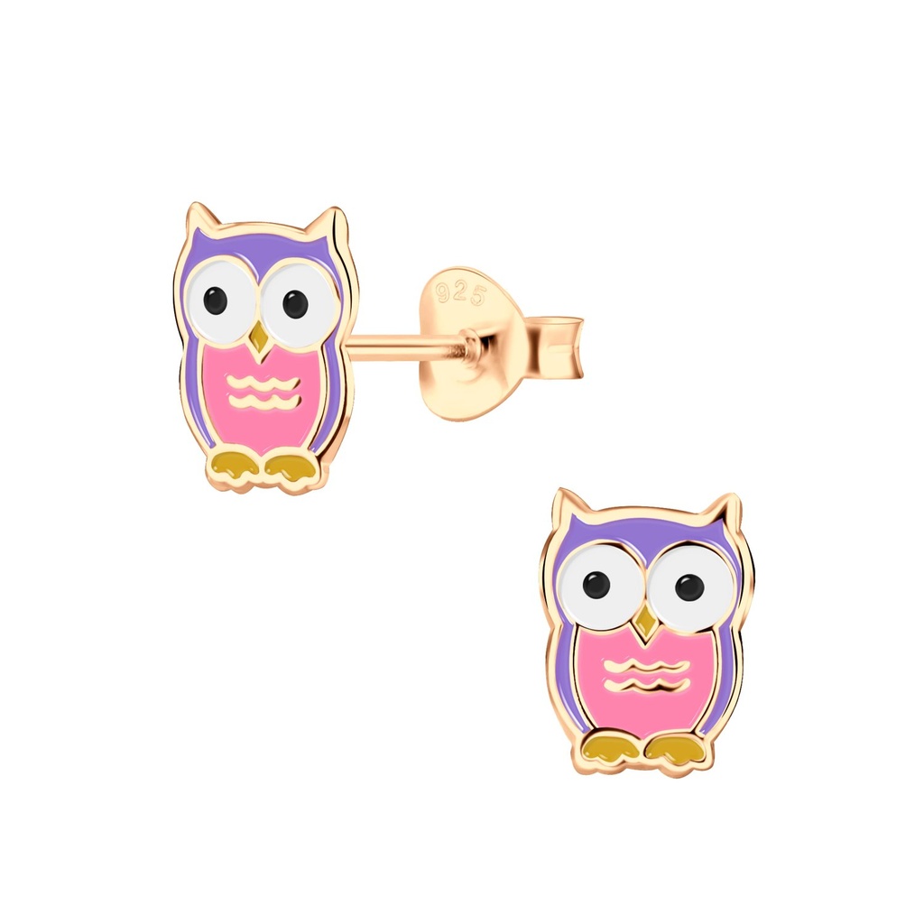 Silver Owl Stud Earrings