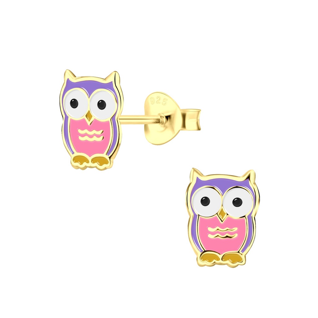 Puces d'oreilles hibou en argent