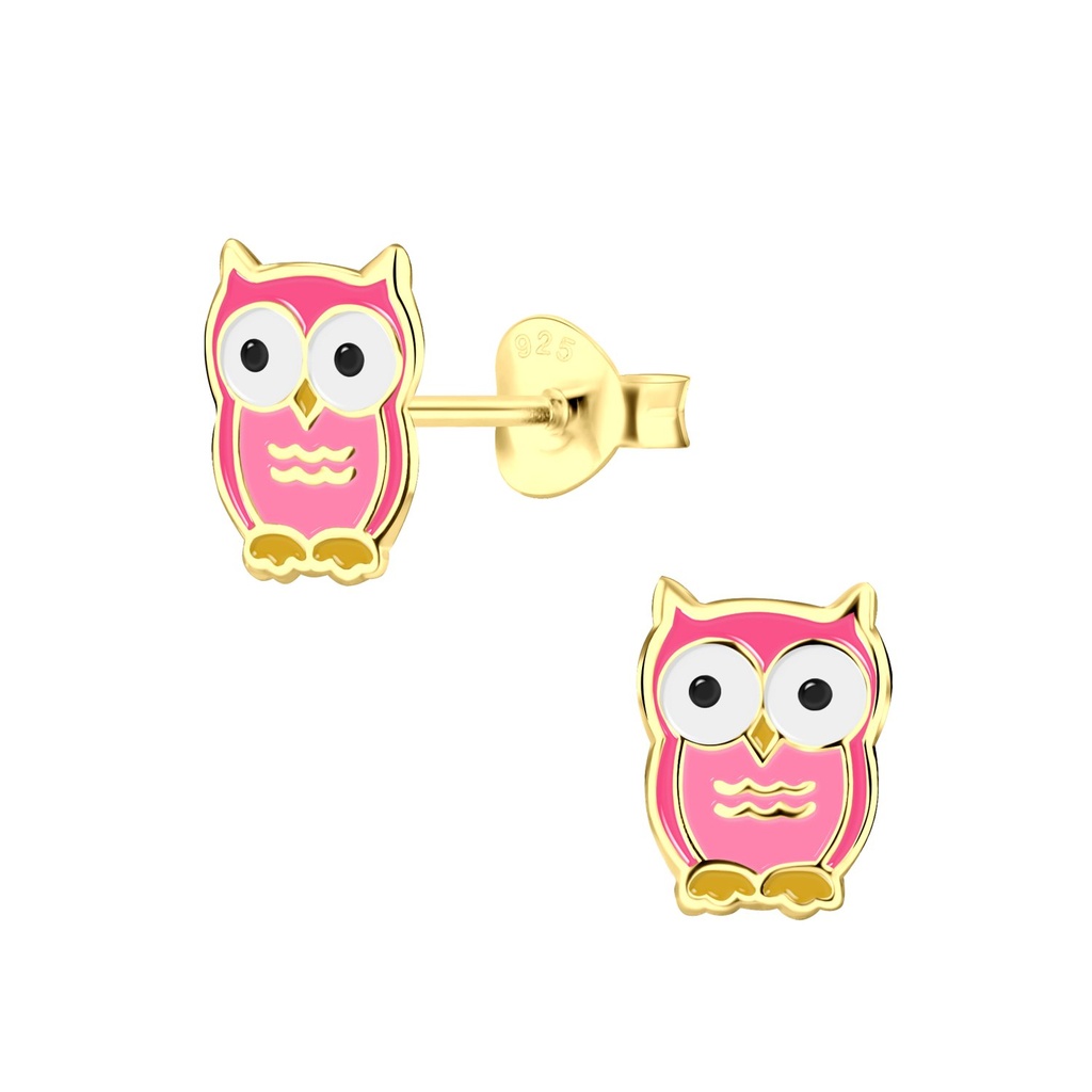 Puces d'oreilles hibou en argent