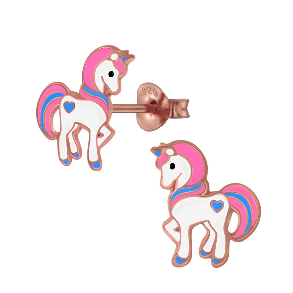 Puces d'oreilles licorne en argent