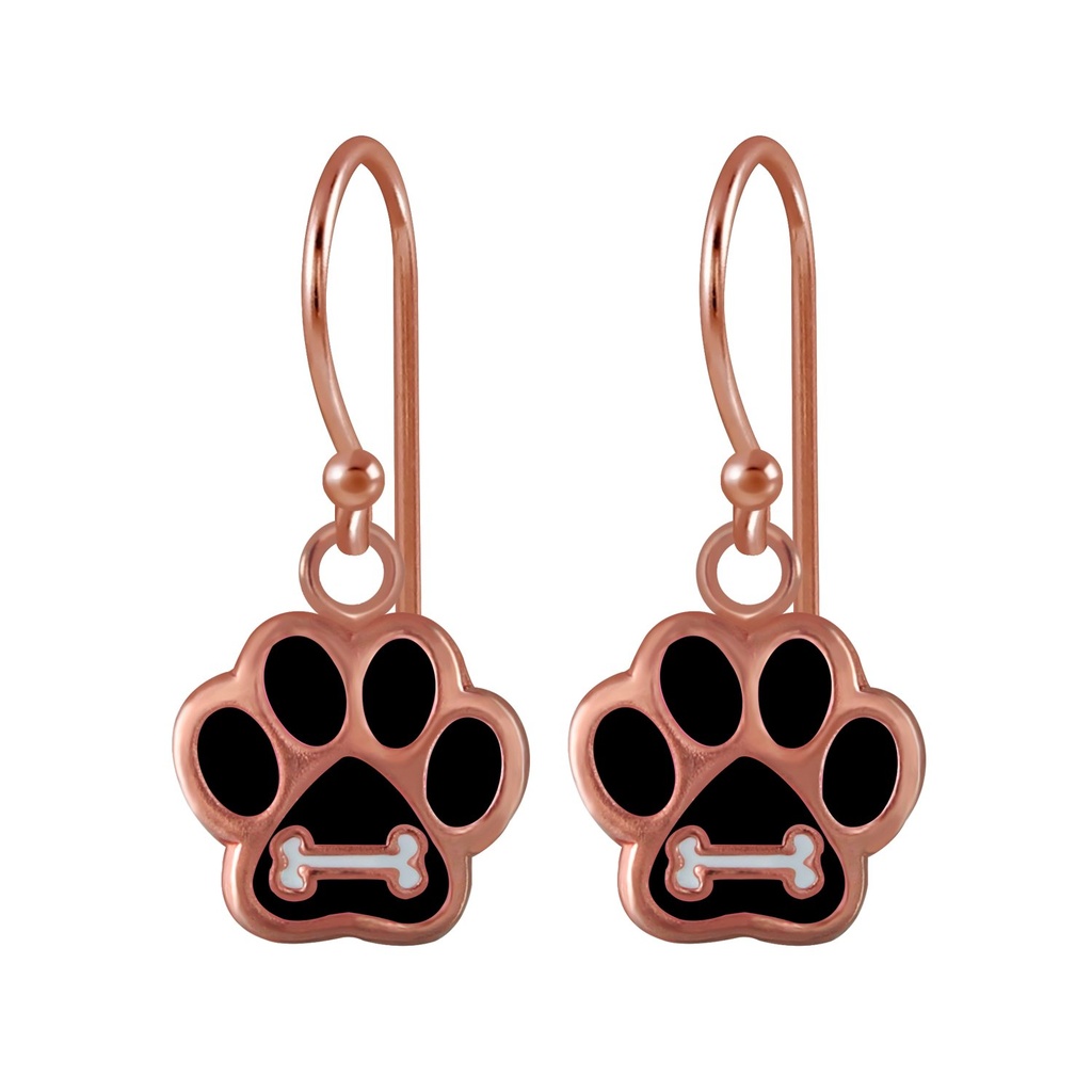 Boucles d'oreilles empreinte de patte en argent