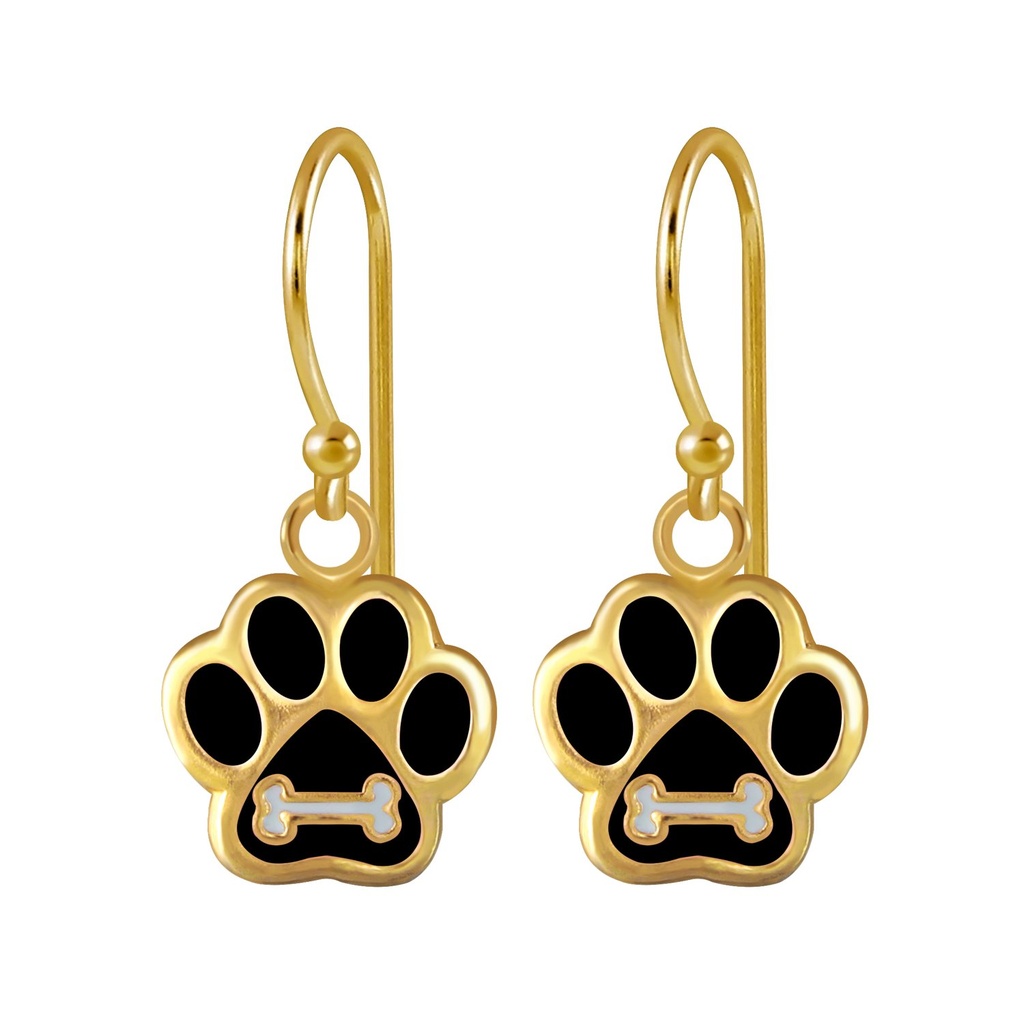 Boucles d'oreilles empreinte de patte en argent