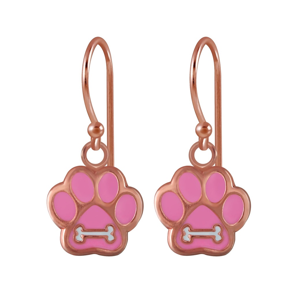 Silver Paw Print Earrings