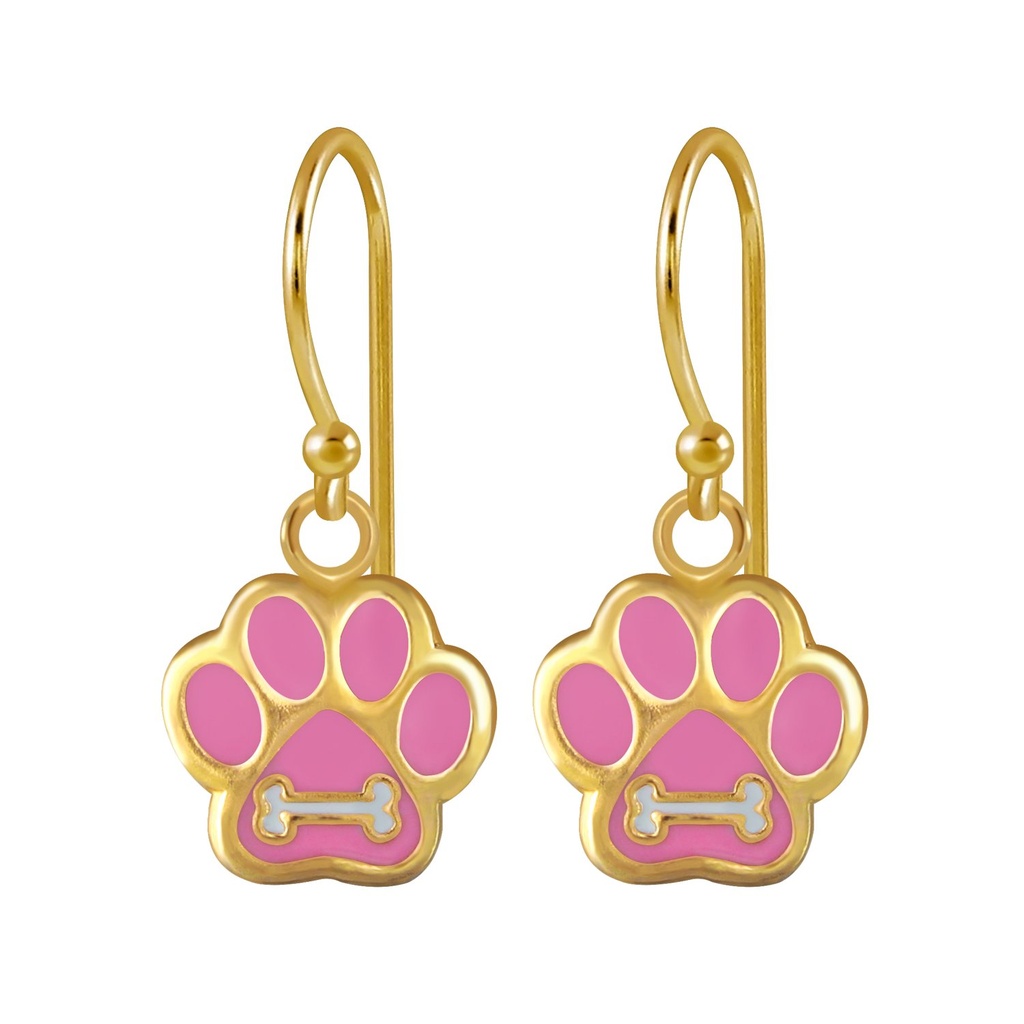 Boucles d'oreilles empreinte de patte en argent