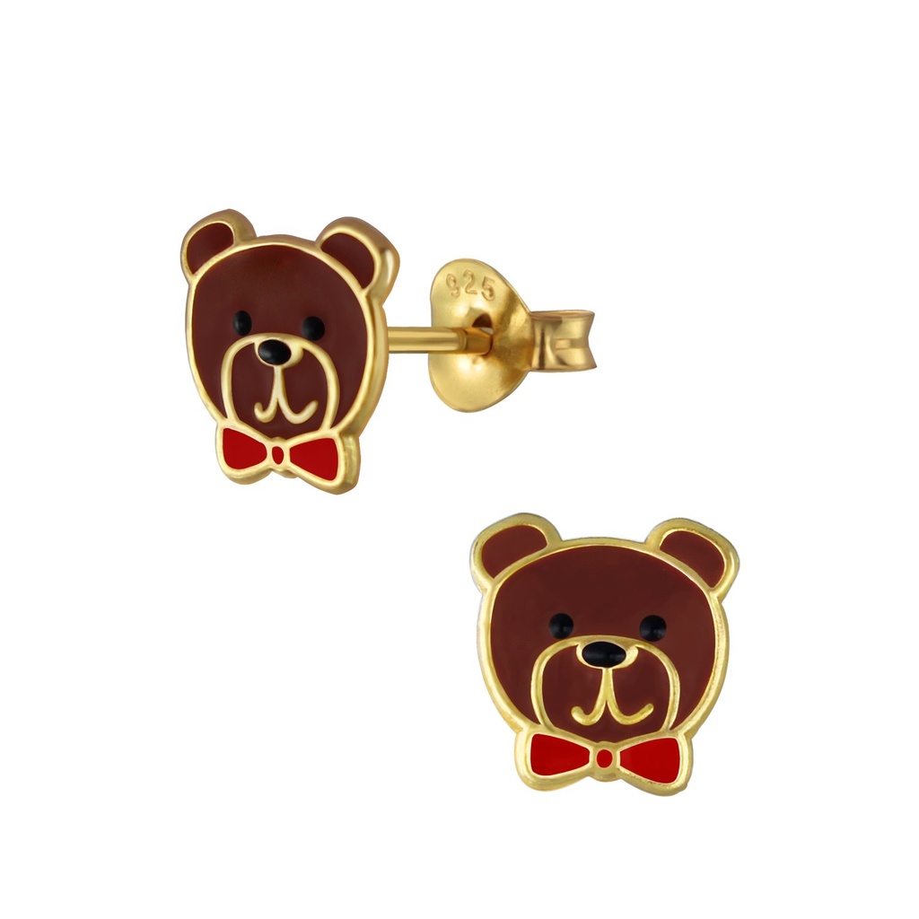 [10002949] Silver Bear Stud Earrings