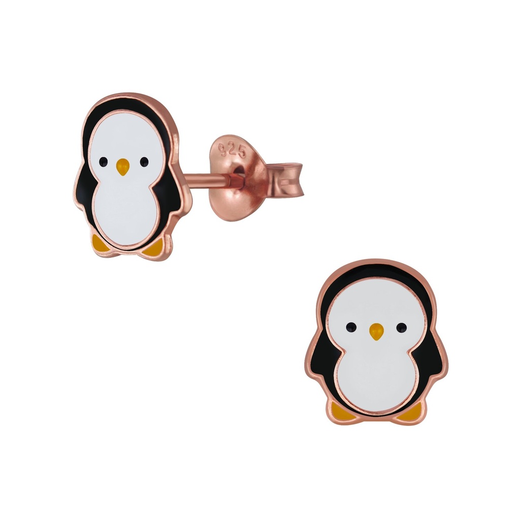 Silver Penguin Stud Earrings