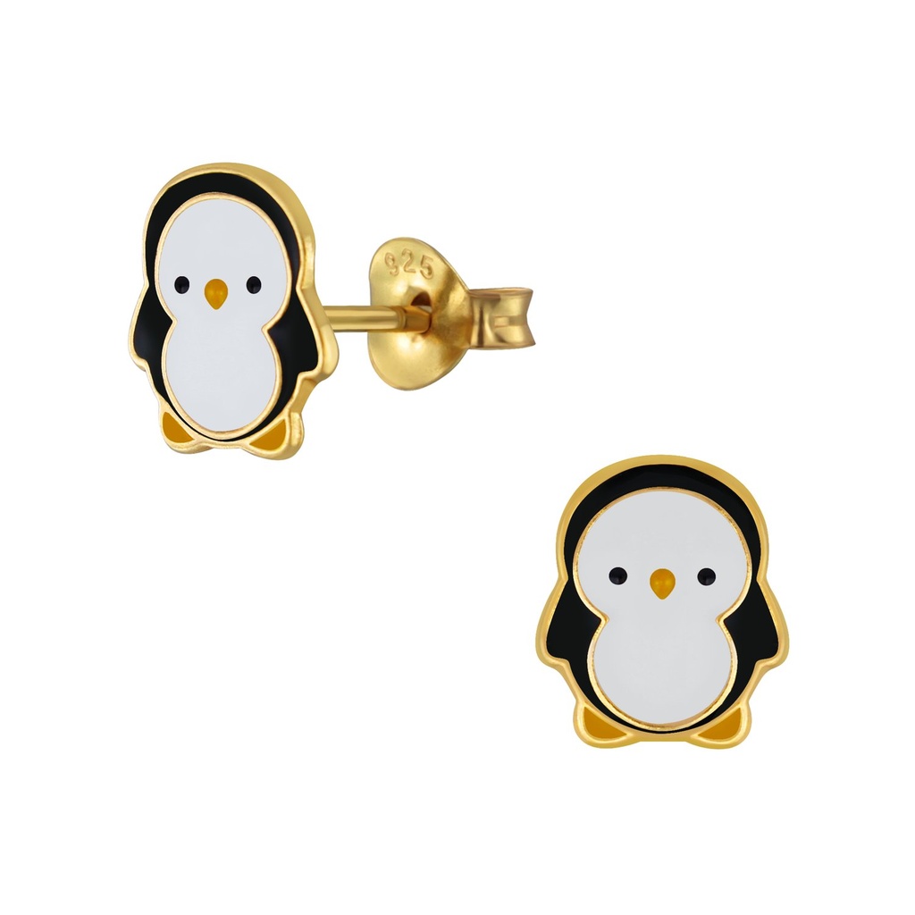 Silver Penguin Stud Earrings