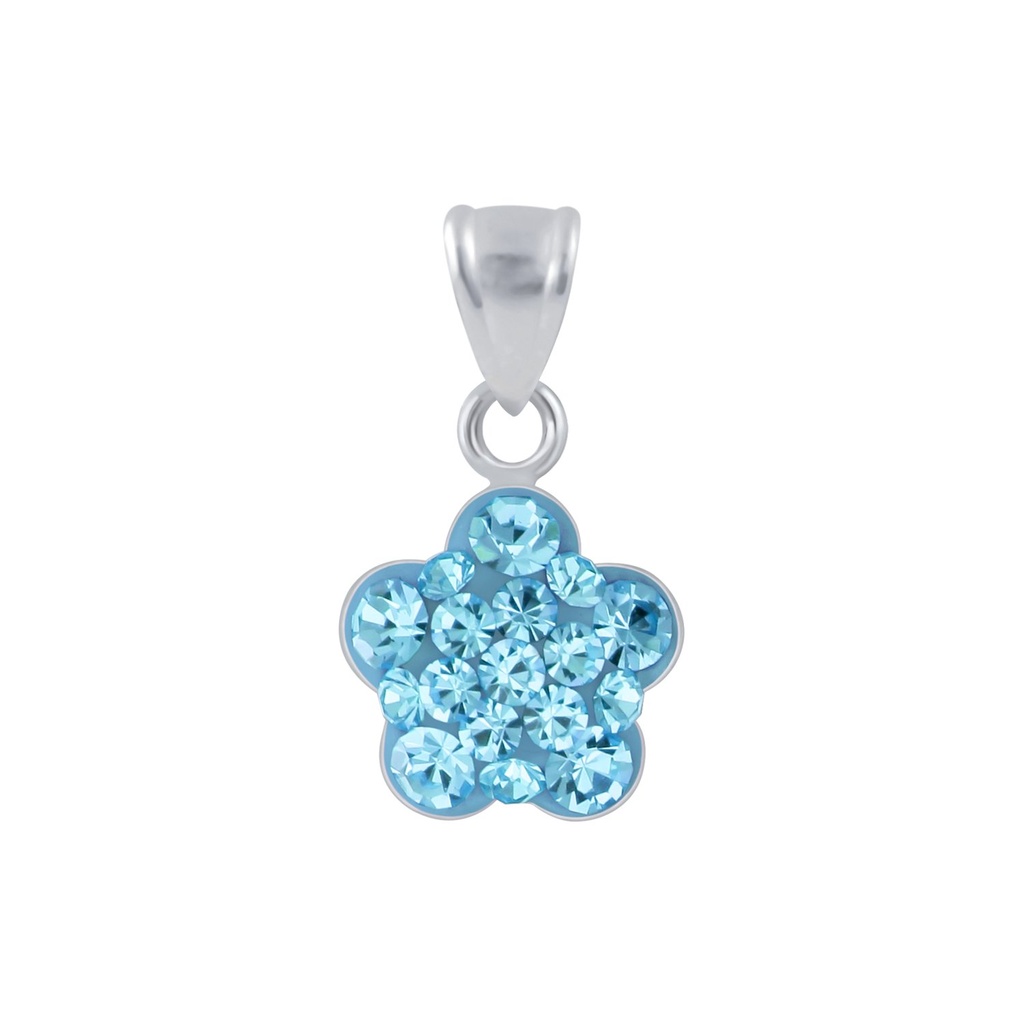 Silver Flower Crystal Pendant