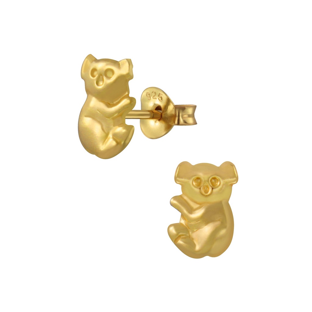 Puces d'oreilles ours koala en argent