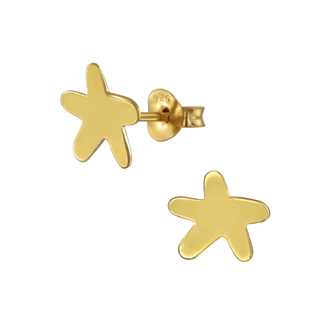 Puces d'oreilles étoile de mer en argent