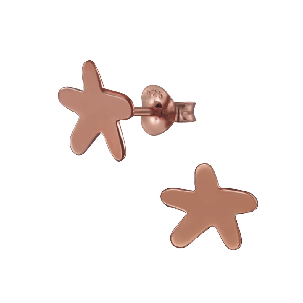 Puces d'oreilles étoile de mer en argent
