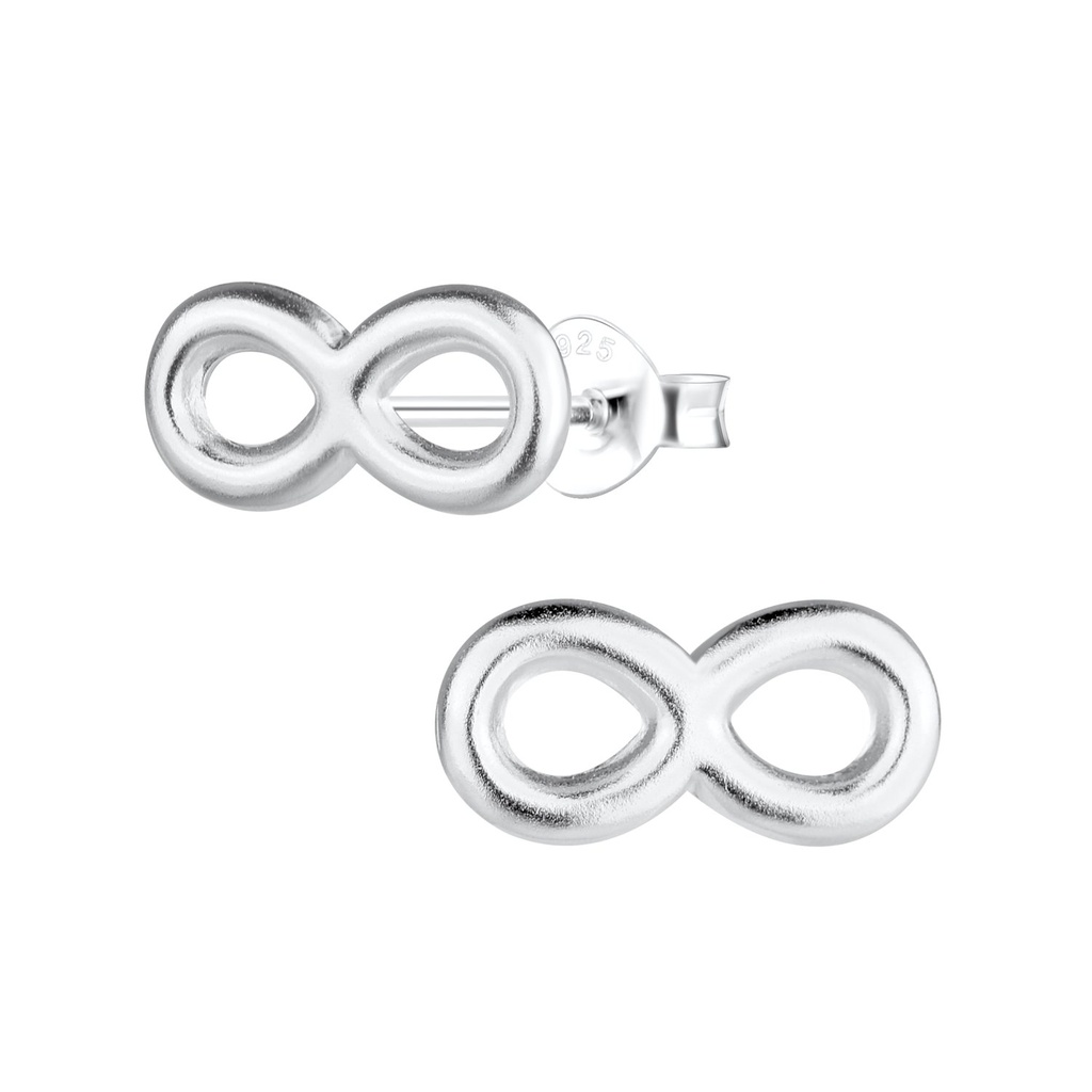 Silver Infinity Stud Earrings