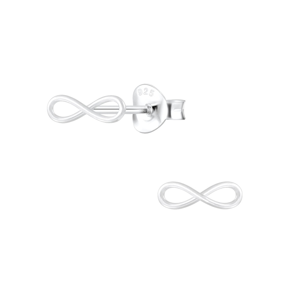 Silver Infinity Stud Earrings