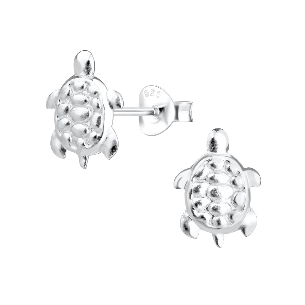 [10002881] Silver Turtle Stud Earrings