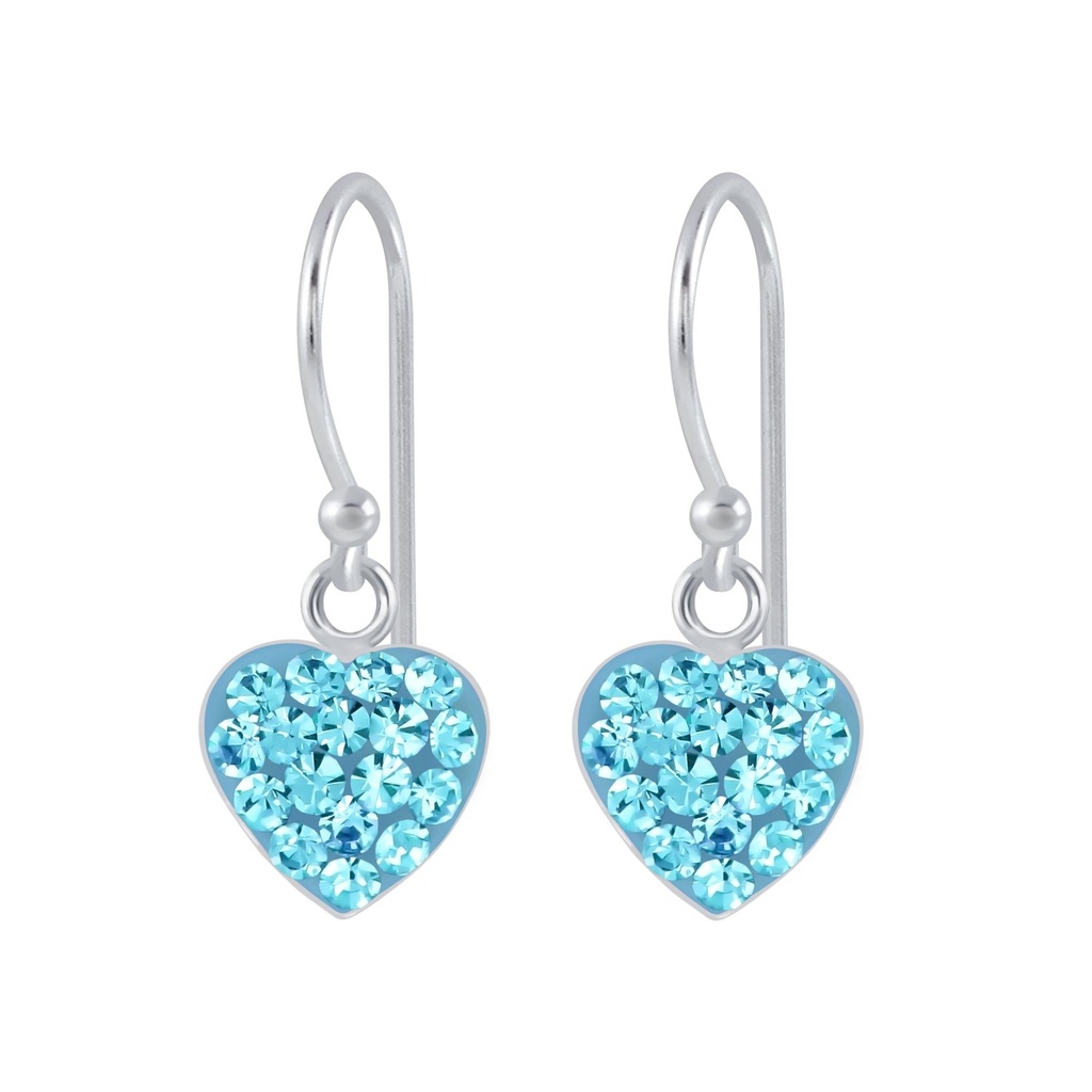 Boucles d'oreilles en argent cristal cœur