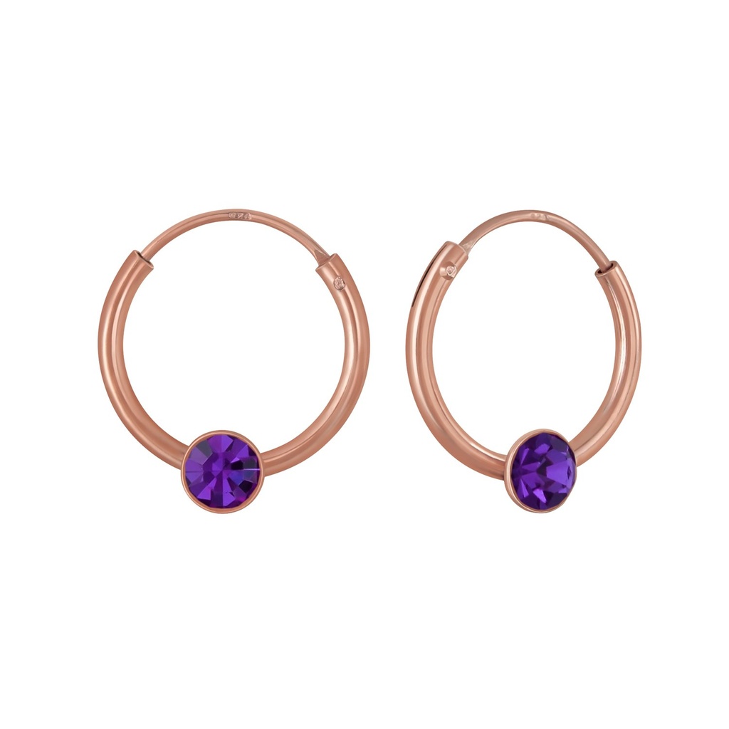 3mm Round Crystal Hoop Earrings