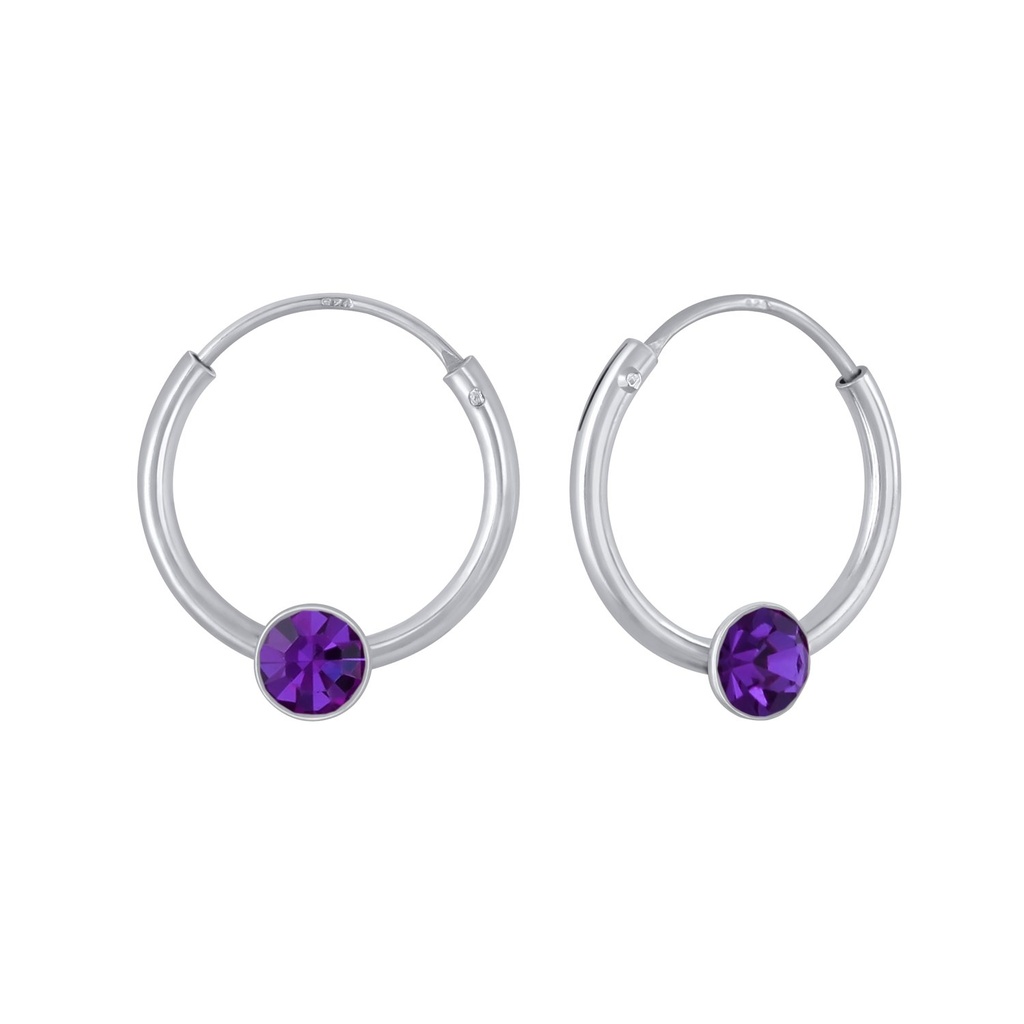 3mm Round Crystal Hoop Earrings