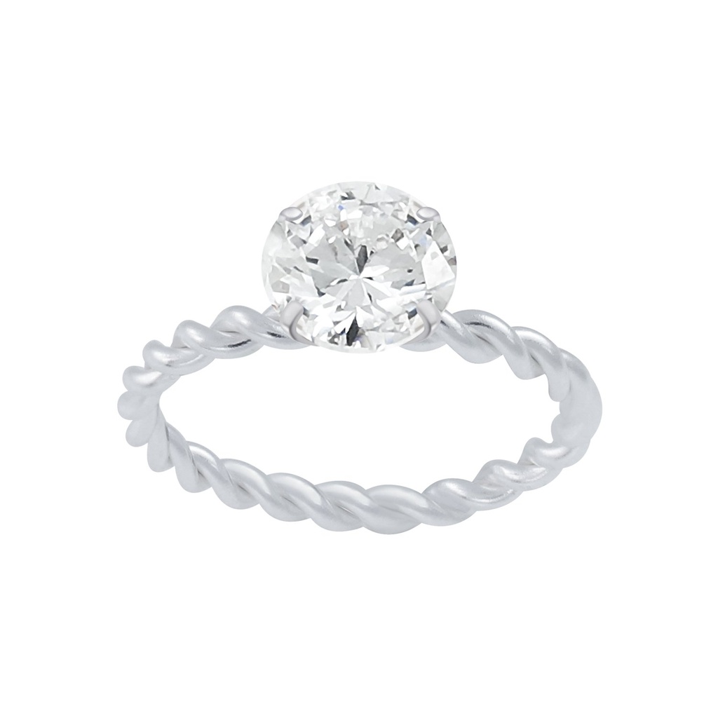[10002809] Bague solitaire en argent (EU 52 / US 6)