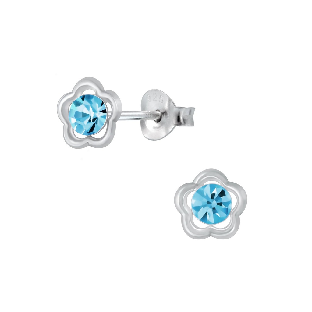 Silver Flower Stud Earrings