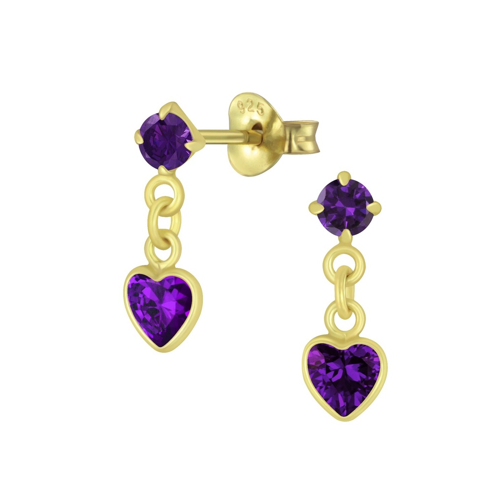 Boucles d'oreilles goutte de cœur en argent
