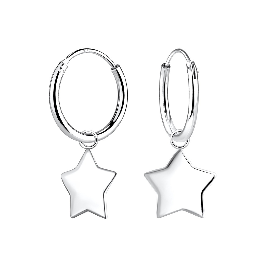 Créoles breloque étoile en argent