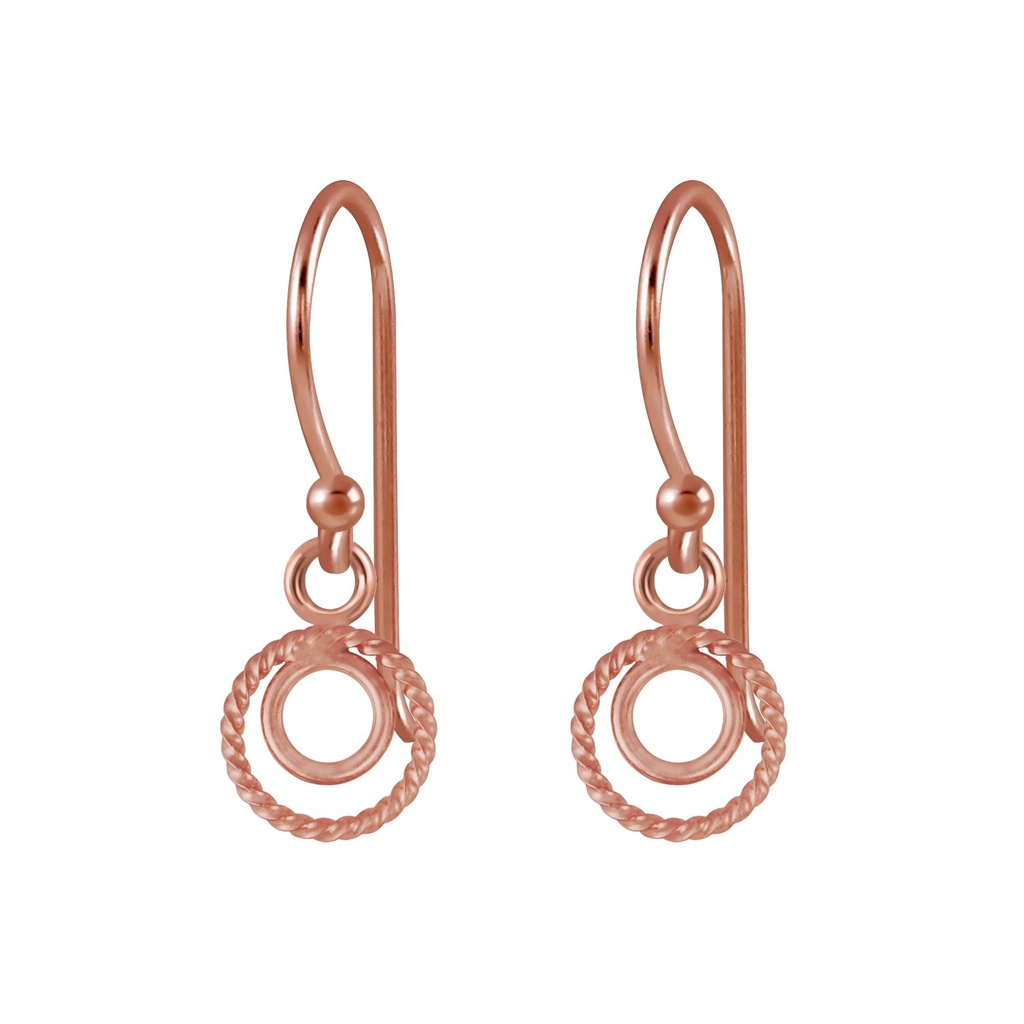 Silver Twisted Circle Earrings