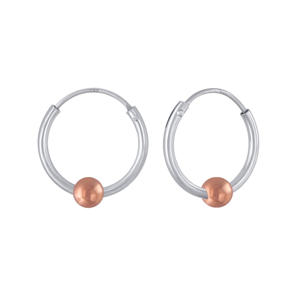Silver Ball Hoop Earrings