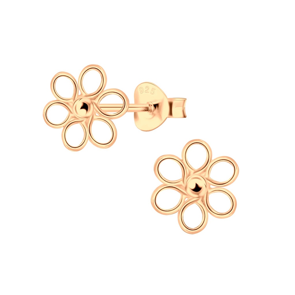 [10002735] Silver Flower Stud Earrings