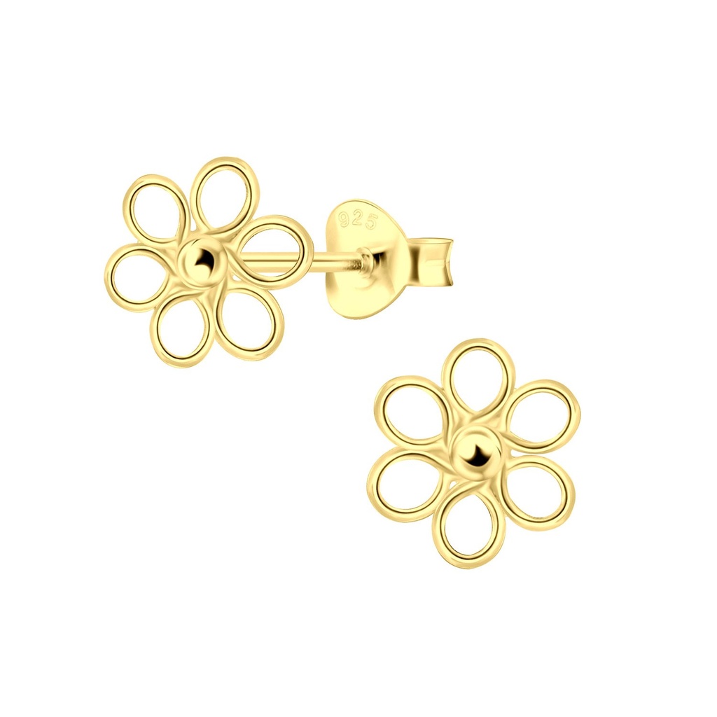 Silver Flower Stud Earrings