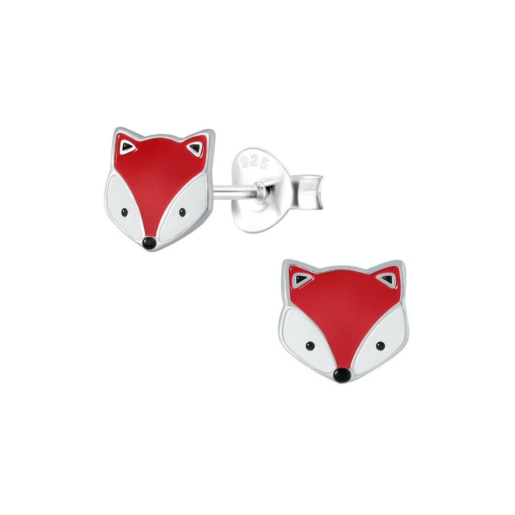 Silver Fox Stud Earrings